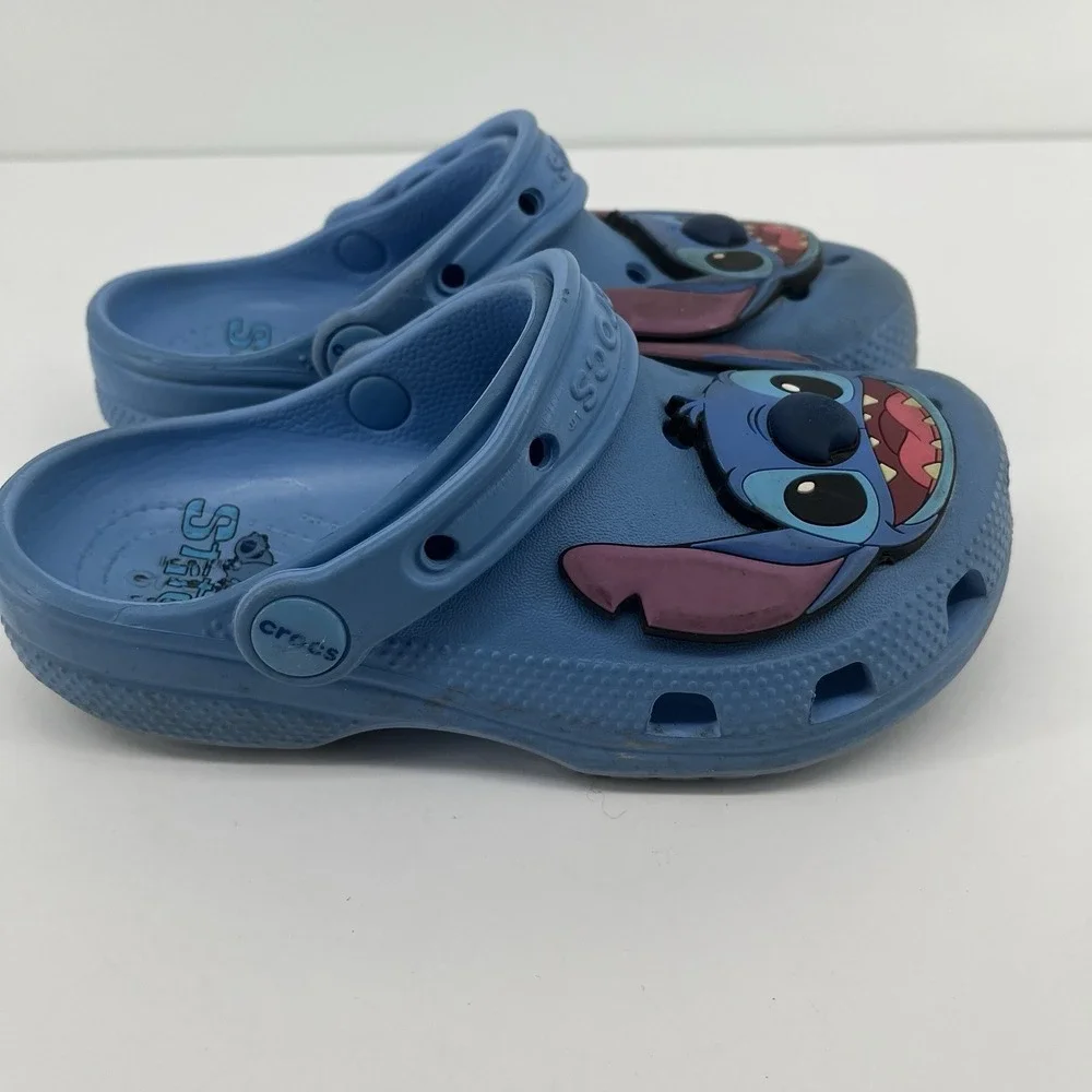 Disney Lilo & Stitch Crocs Kids Shoe Sizes 12 Classic Clog Blue Slip On